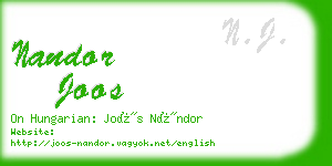 nandor joos business card